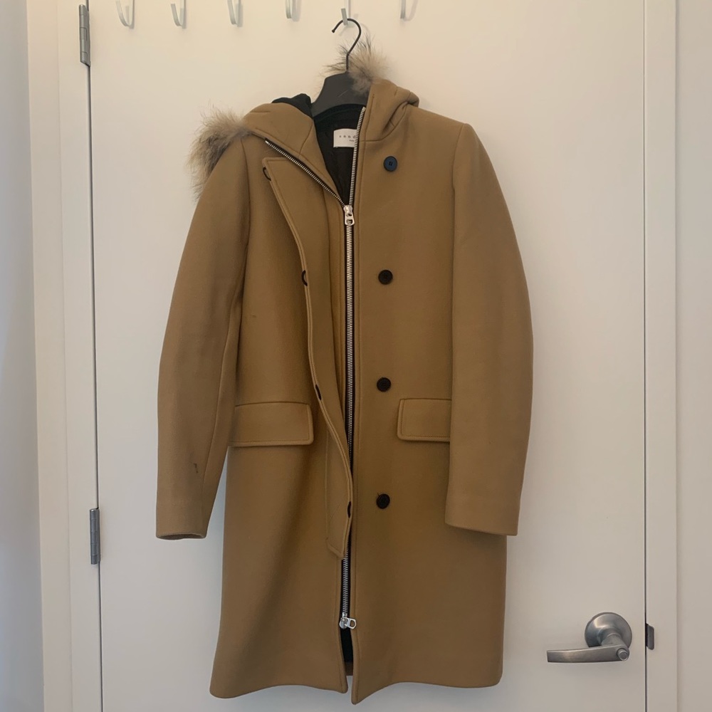 sandro wool coat size 34
